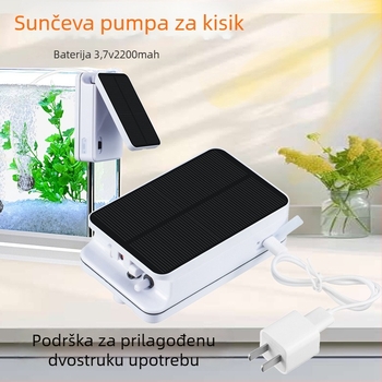 BSV solarna pumpa za mjehuriće za akvarij, protok 18 L/min, jednostupanjski impeler, magnetski pogon, materijal: inženjerska plastika