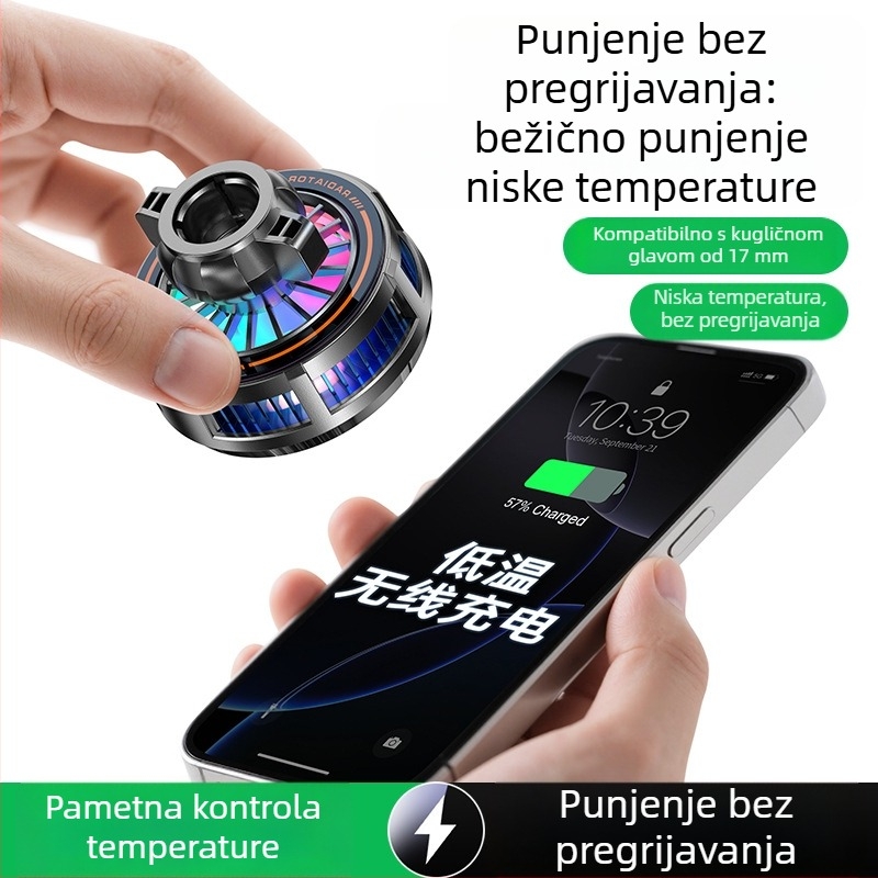 H8A-15W Bežično punjenje s magnetskim rashladnim radijatorom, MagSafe glava, Type-C sučelje, plast i metal