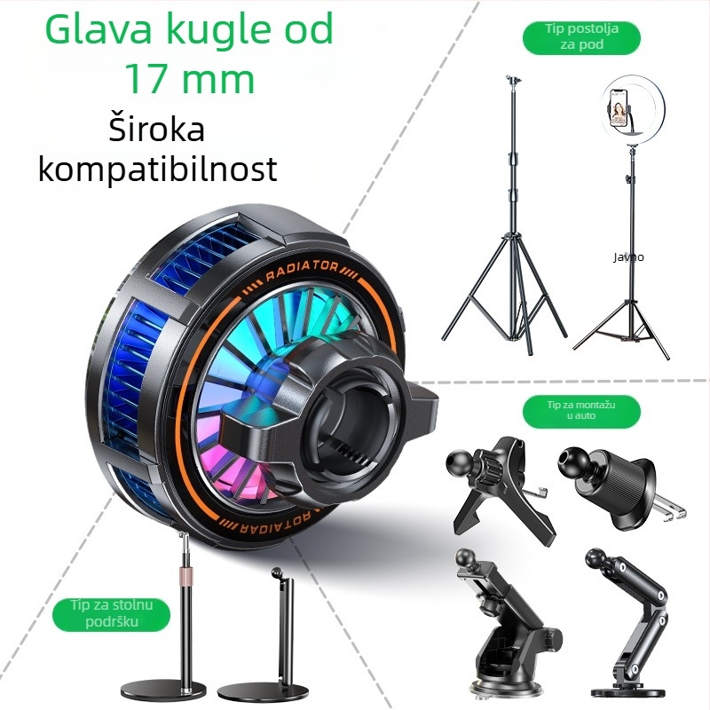 H8A-15W Bežično punjenje s magnetskim rashladnim radijatorom, MagSafe glava, Type-C sučelje, plast i metal