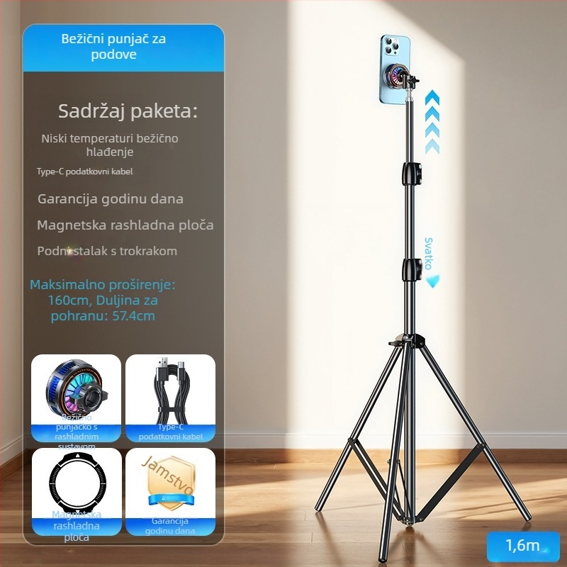 H8A-15W Bežično punjenje s magnetskim rashladnim radijatorom, MagSafe glava, Type-C sučelje, plast i metal