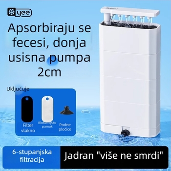 Filter za akvarij Kornjača s izrazito niskim nivoom vode, usisavanje s dna, 3-u-1 cirkulacijska pumpa za filtraciju i oksigenaciju (kapljično filtriranje)