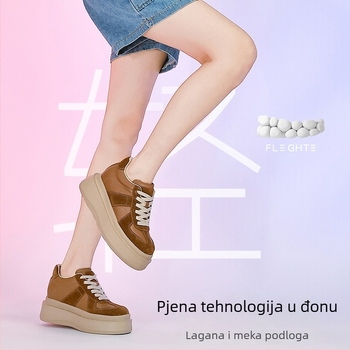Platforme s skrivenom petom, gornji dio od ovčje kože, bez vezivanja, visina pete 6-8 cm, đon od pjene