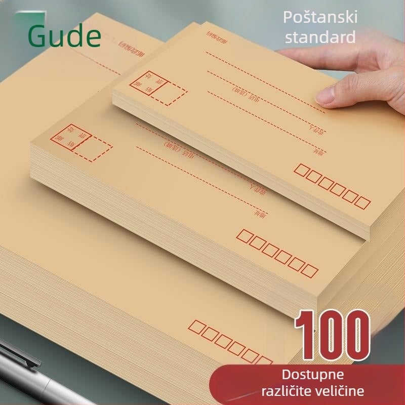 Goode kovert od kraft papira za račune, dokumente i novac, spreman za slanje