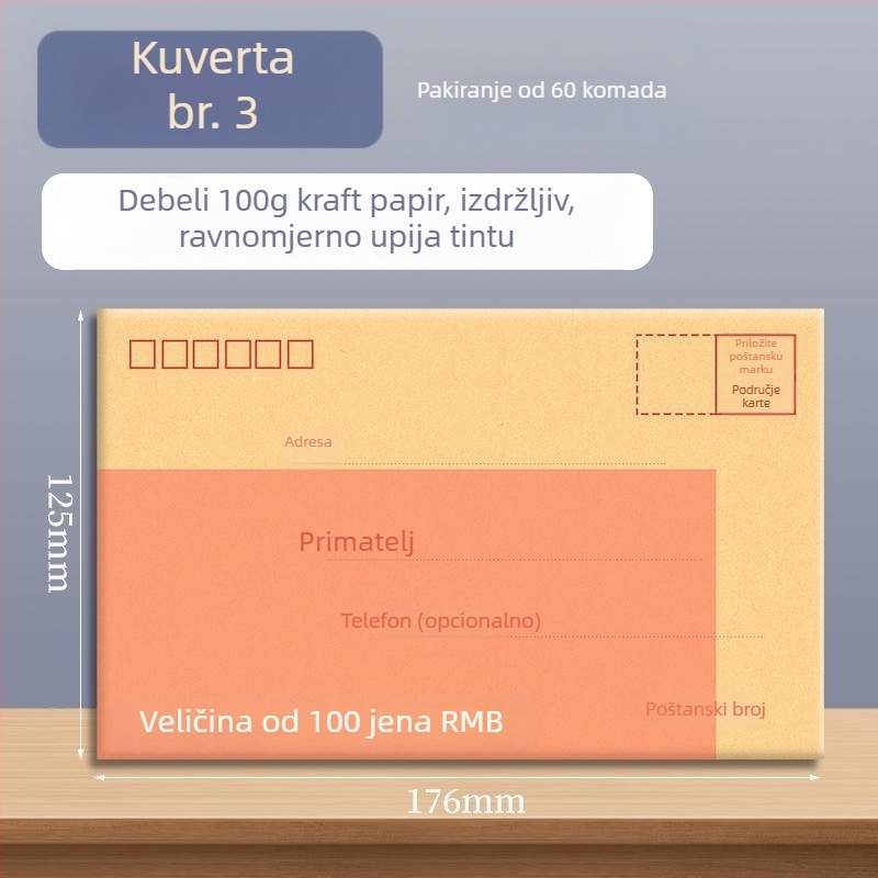 Goode kovert od kraft papira za račune, dokumente i novac, spreman za slanje