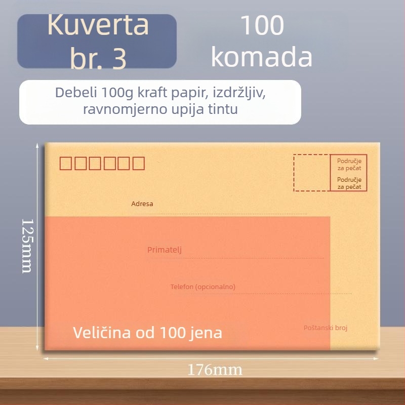 Goode kovert od kraft papira za račune, dokumente i novac, spreman za slanje