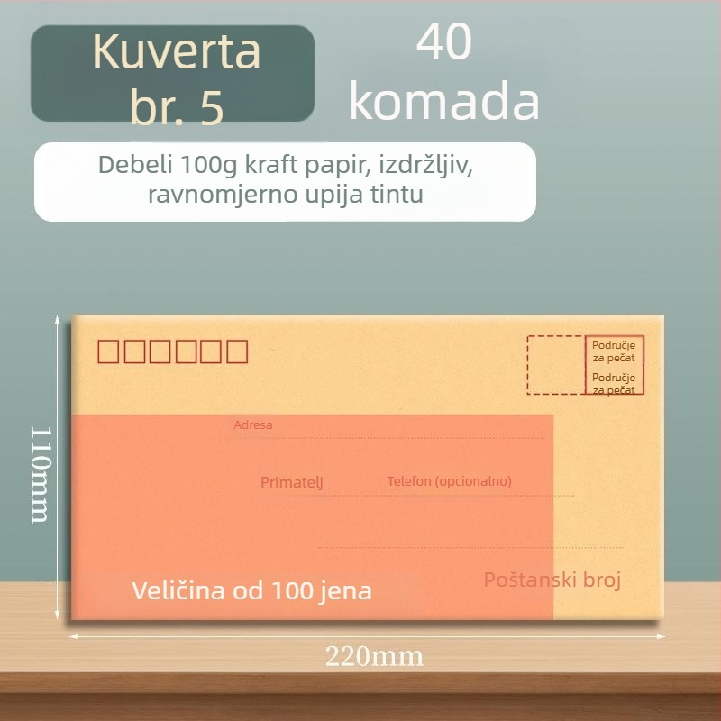 Goode kovert od kraft papira za račune, dokumente i novac, spreman za slanje