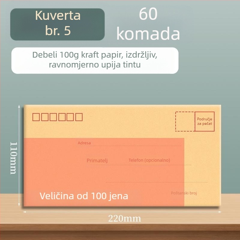 Goode kovert od kraft papira za račune, dokumente i novac, spreman za slanje