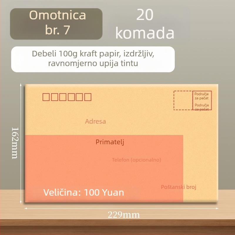 Goode kovert od kraft papira za račune, dokumente i novac, spreman za slanje