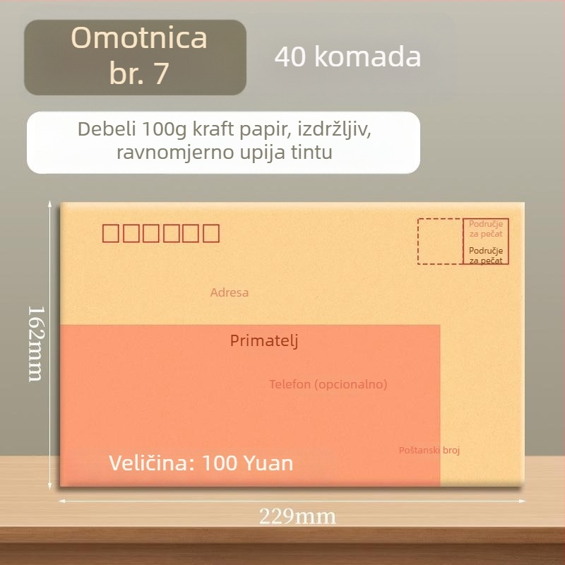 Goode kovert od kraft papira za račune, dokumente i novac, spreman za slanje