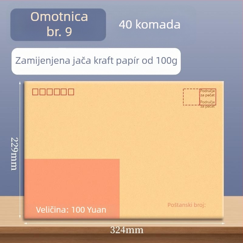 Goode kovert od kraft papira za račune, dokumente i novac, spreman za slanje