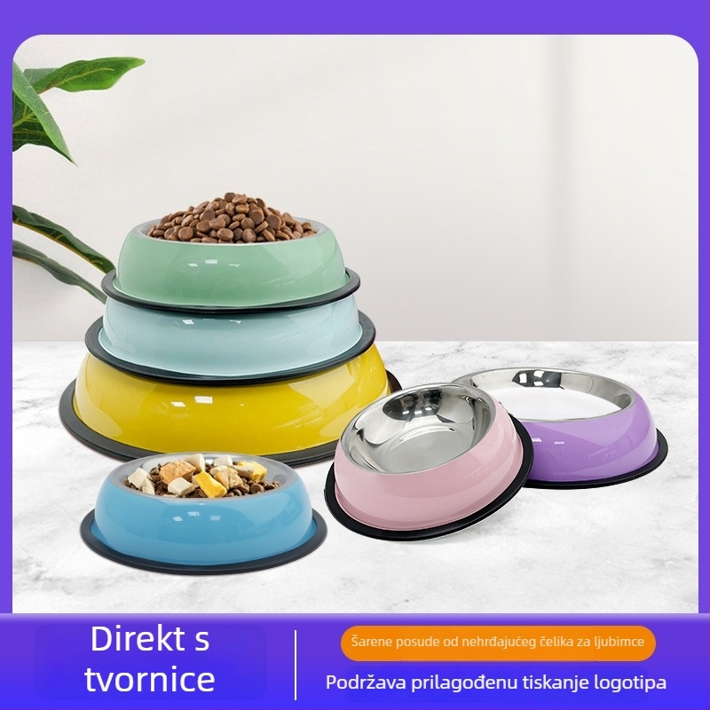 Posuda za pse od nehrđajućeg čelika – anti-spill zdjela za hranjenje kućnih ljubimaca, PA602