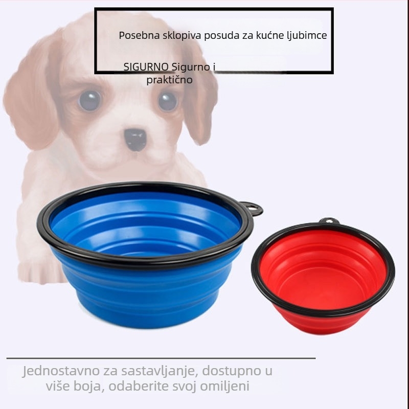 Sklopiva zdjela od silikona za kućne ljubimce, prijenosna za vanjsku upotrebu, pakiranje 280