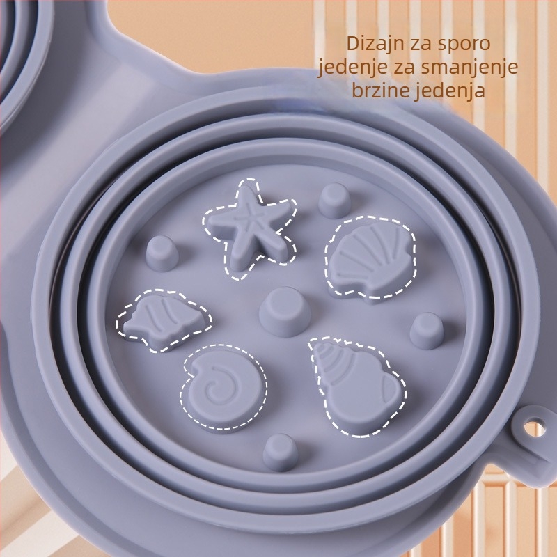 Sklopiva silikonska posuda za kućne ljubimce — prijenosna, dvostruka namjena za hranu i vodu, pogodna za mačke i pse