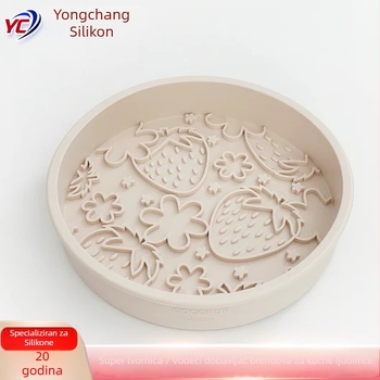 Posuda za pse od silikona s oblikom jagode, okrugla, sporo hranjenje, otporna na curenje, silikon visoke prehrambene kvalitete, marka Yc