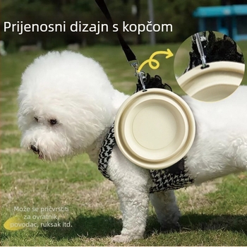 Sklopiva posuda za kućne ljubimce za pse i mačke, prijenosna zdjela za hranu i vodu, plastika, Shanghai style, automatsko hranjenje