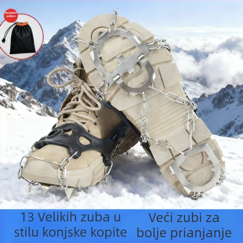 Hongchuan Protuklizne navlake za cipele / ledne kandže za planinarenje – Dvostruke specifikacije, Pakiranje 50 kom