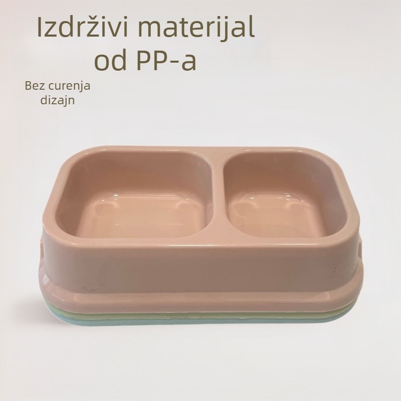 Conte Dvostruka posuda za mačke i pse, plastična, kompatibilna s automatskim hranjenjem