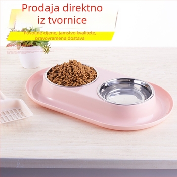 Dva posuda od nehrđajućeg čelika za kućne ljubimce, protiv prolijevanja, spremni za automatsko hranjenje, marka Joon-woo, 48 komada u pakiranju