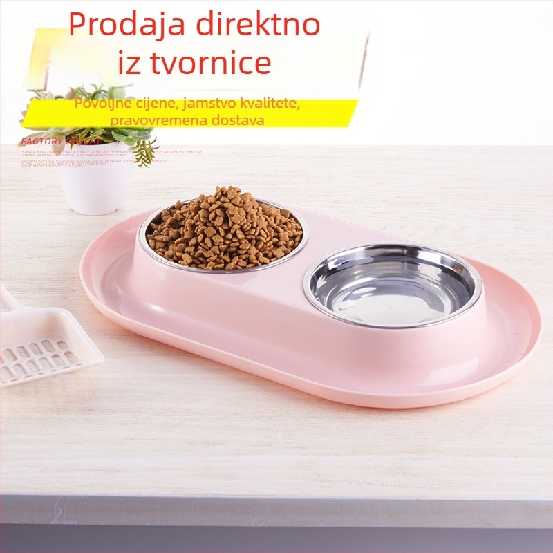 Dva posuda od nehrđajućeg čelika za kućne ljubimce, protiv prolijevanja, spremni za automatsko hranjenje, marka Joon-woo, 48 komada u pakiranju
