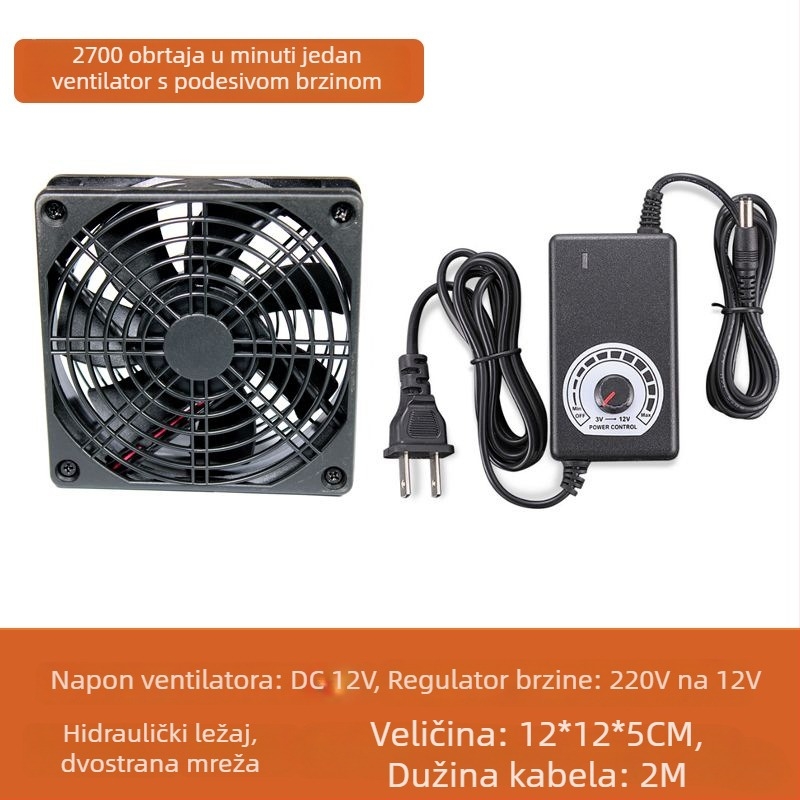 Chladički ventilator za ruter i set-top box – ABS, hidraulički ležajevi, 2800 RPM, tih rad, podesiva brzina