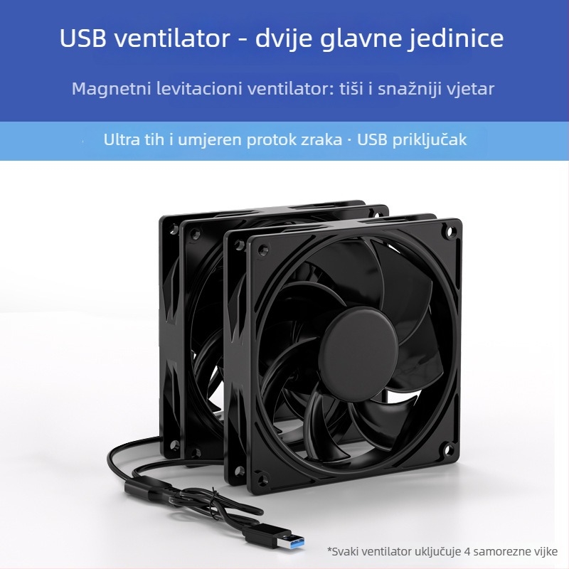 Ventilator za hlađenje kućišta računala, 5V, aksijalni, 1800 ob/min, ležaj s uljem, zračno hlađenje