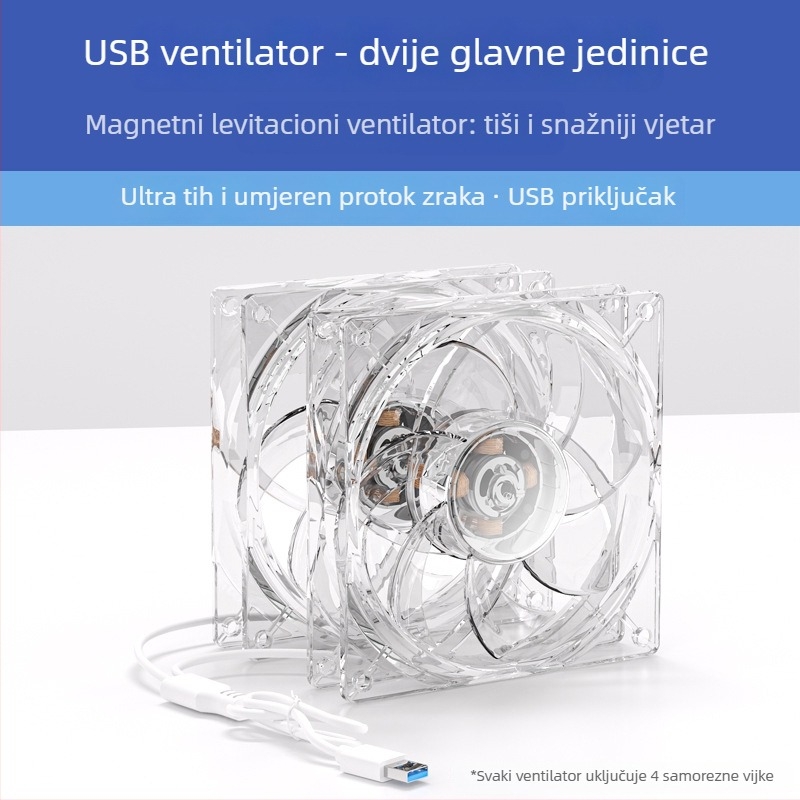 Ventilator za hlađenje kućišta računala, 5V, aksijalni, 1800 ob/min, ležaj s uljem, zračno hlađenje