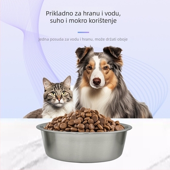 Posuda za kućne ljubimce, nehrđajući čelik, protuklizna, otporna na padove, unutarnja obloga