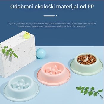 Beiqin plastična zdjela za kućne ljubimce u obliku kosti za polagano hranjenje, anti-gušenje, bez automatskog hranjenja, 120 kom