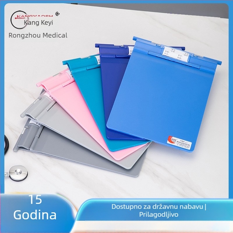 ABS plastični klip za medicinske kartoteke, s logotipom, prilagodljiv, kompatibilan s A4, debljina ploče 1,2 mm, čvrst i otporan na padove