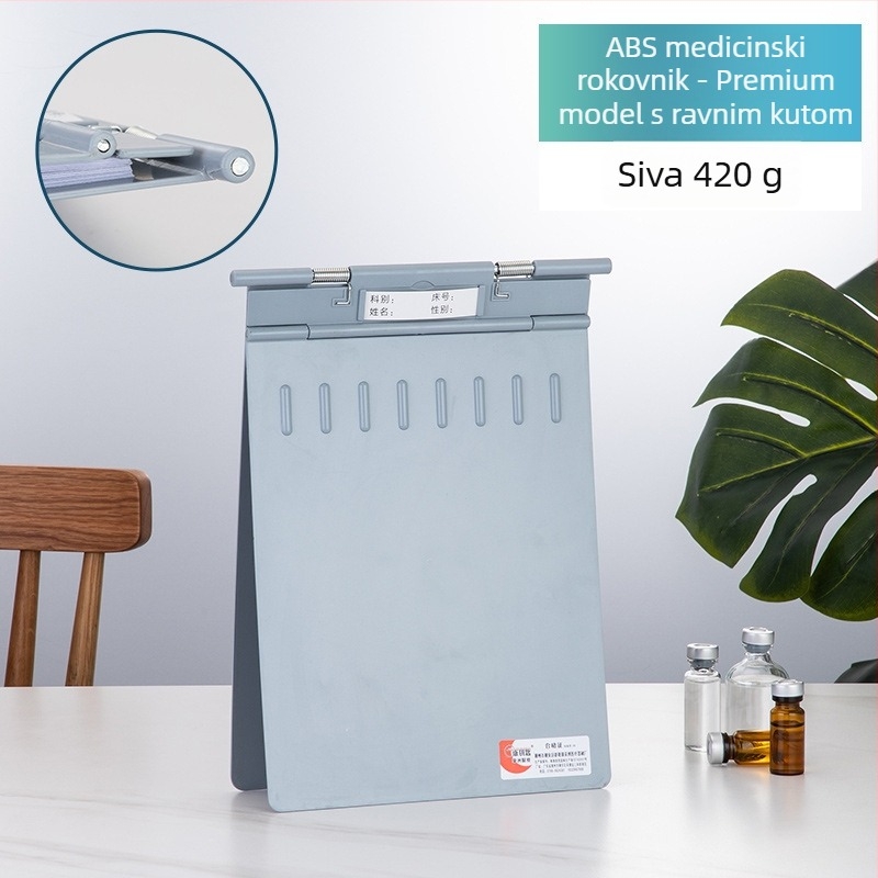 ABS plastični klip za medicinske kartoteke, s logotipom, prilagodljiv, kompatibilan s A4, debljina ploče 1,2 mm, čvrst i otporan na padove