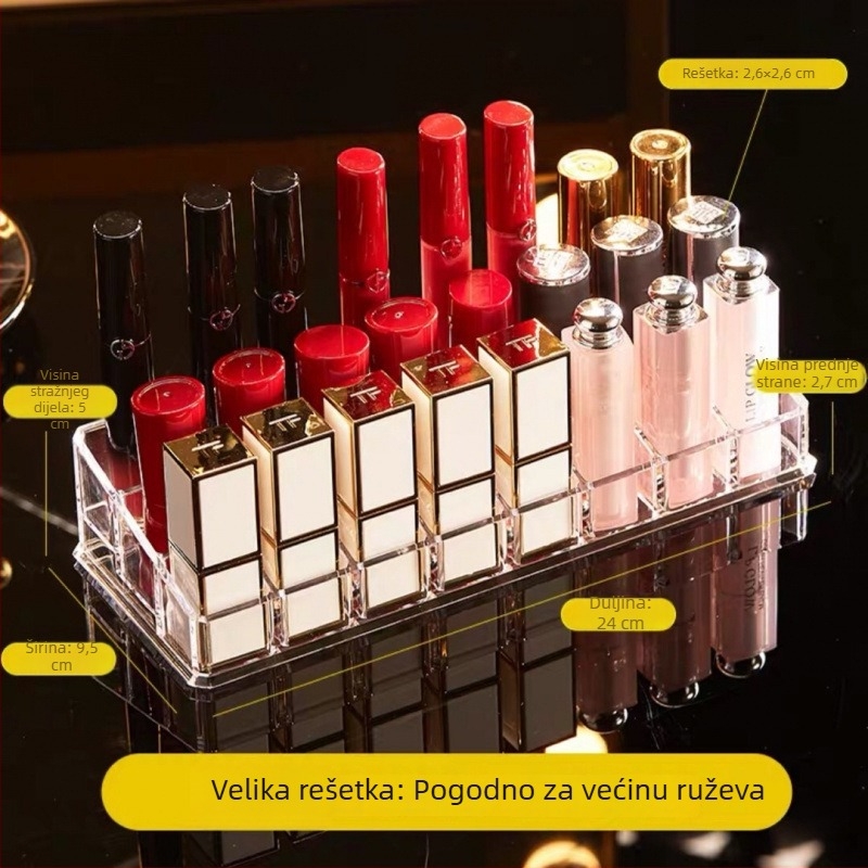 Akrilni organizator za ruževe – kutija za pohranu kozmetike otporna na prašinu na stol ili dom studenata, minimalistički stil, lansirano 2023