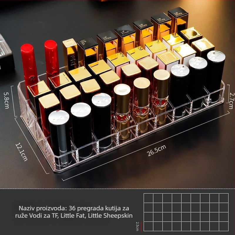 Akrilni organizator za ruževe – kutija za pohranu kozmetike otporna na prašinu na stol ili dom studenata, minimalistički stil, lansirano 2023