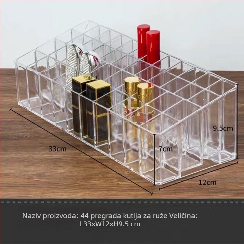 Akrilni organizator za ruževe – kutija za pohranu kozmetike otporna na prašinu na stol ili dom studenata, minimalistički stil, lansirano 2023