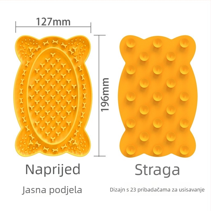 Silikonska podloga za sporo hranjenje pasa sa usisnom čašicom, ponovo upotrebljiva
