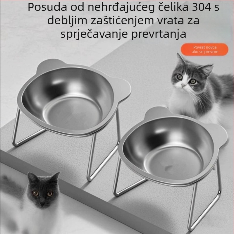 Podignute posude od nehrđajućeg čelika za kućne ljubimce, za mačke i pse, otporne na prevrnuće, posude za hranu i piće, marka Favorite