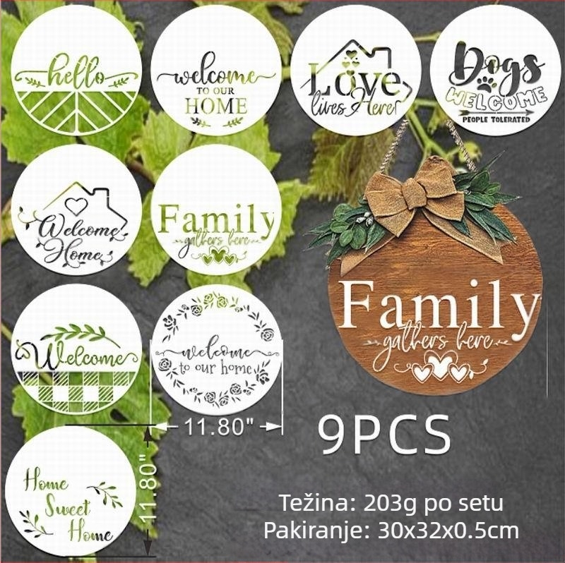 Shapeya PET materijal šablona za sprej bojenje HOME slova: WELCOME i FAMILY