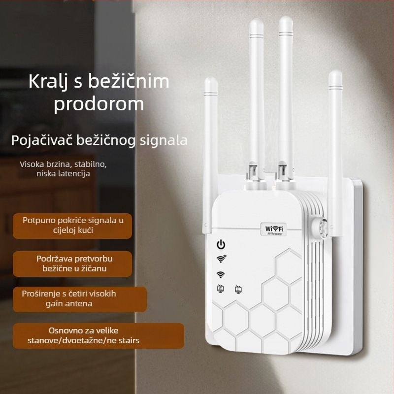 WiFi repeater sa šest antena | 1200 Mbps | pokrivenost 300 m | 802.11ac | kroz zid