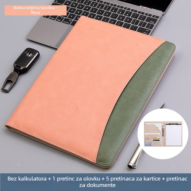 A4 kožni clipboard za dokumente sa snažnim klipom i pločnim klipom, prilagodljiv logotipu