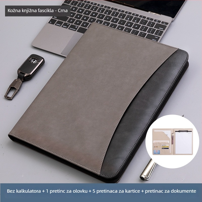 A4 kožni clipboard za dokumente sa snažnim klipom i pločnim klipom, prilagodljiv logotipu