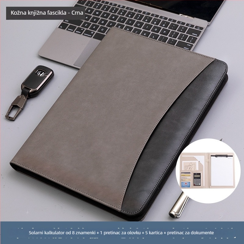 A4 kožni clipboard za dokumente sa snažnim klipom i pločnim klipom, prilagodljiv logotipu