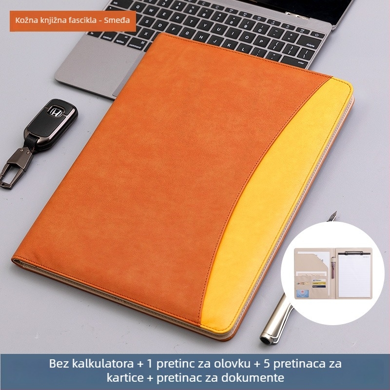 A4 kožni clipboard za dokumente sa snažnim klipom i pločnim klipom, prilagodljiv logotipu