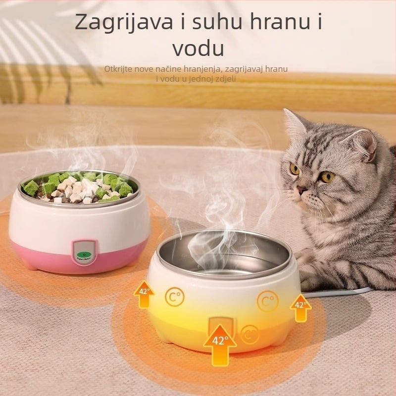 Grijač zdjele vode za mačke od nehrđajućeg čelika