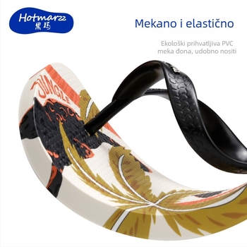 Hotmarzz Blackma Muške PVC japanke s otvorenim prstom, PVC gornji dio i potplat, potplat oblikovan injekcijom, protuklizne, brzo sušeće i vodootporne, za sve sezone