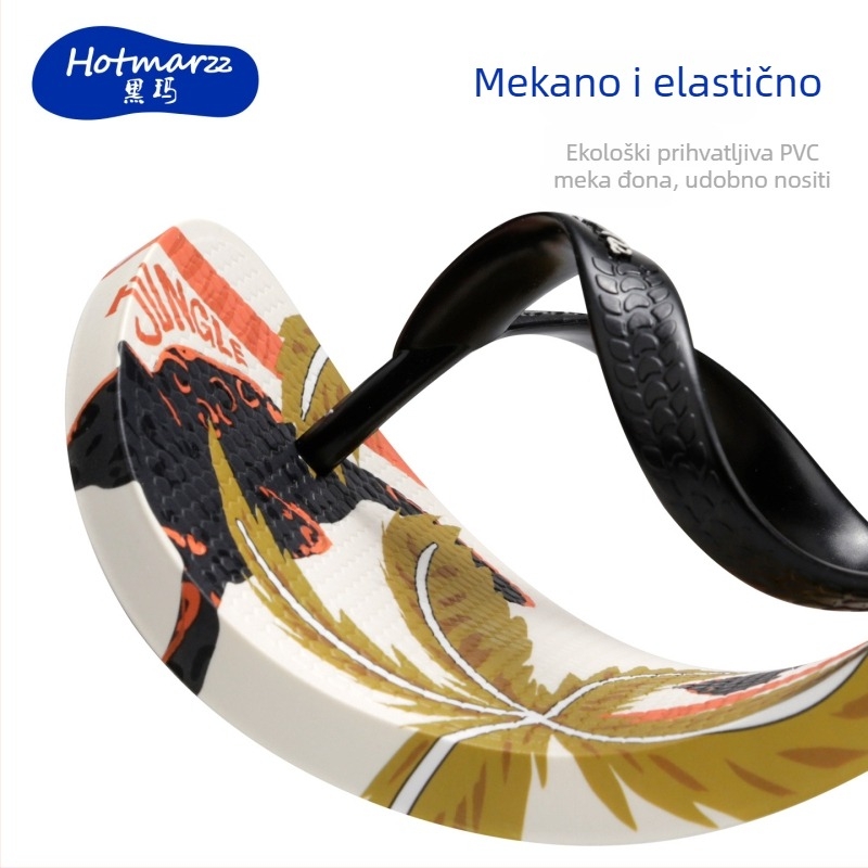 Hotmarzz Blackma Muške PVC japanke s otvorenim prstom, PVC gornji dio i potplat, potplat oblikovan injekcijom, protuklizne, brzo sušeće i vodootporne, za sve sezone