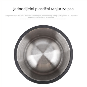 Okružna posuda za kućne ljubimce od nehrđajućeg čelika, protivprevrtanja, za mačke i pse, branda Pet Baihui, privatna oznaka dostupna