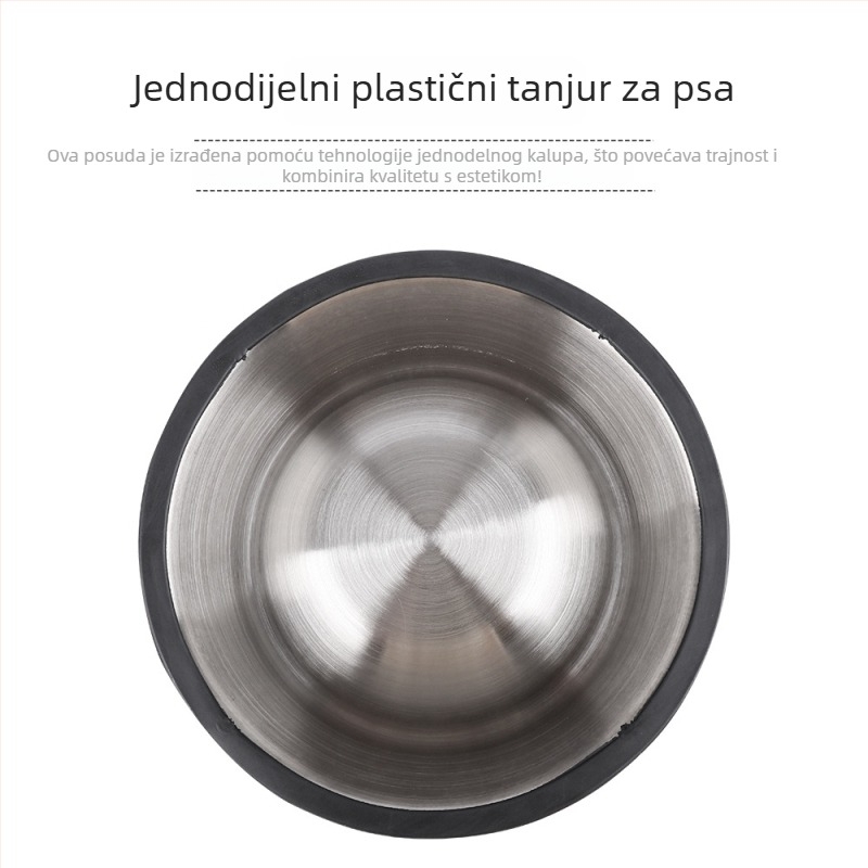 Okružna posuda za kućne ljubimce od nehrđajućeg čelika, protivprevrtanja, za mačke i pse, branda Pet Baihui, privatna oznaka dostupna