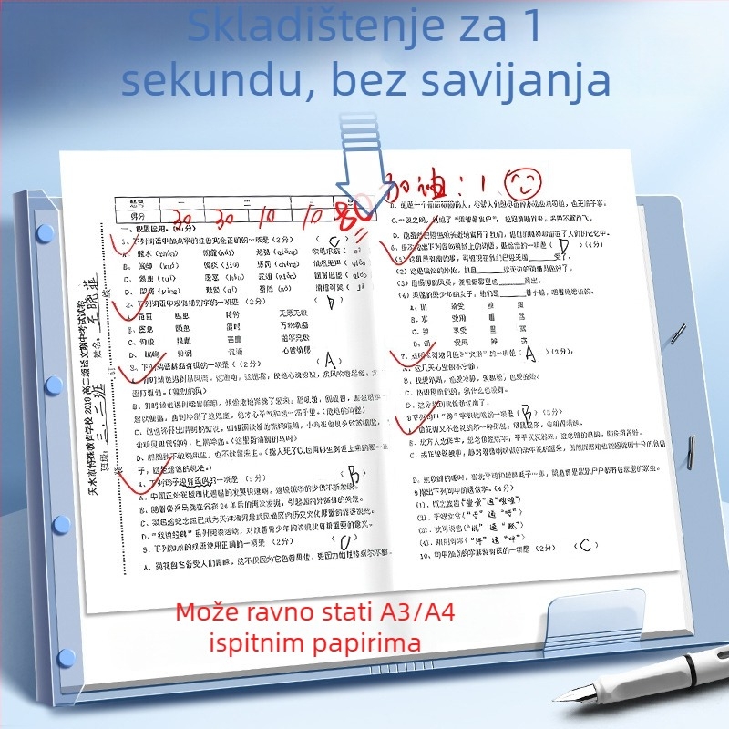 Spremnik za testne listove s prozirnim umetcima stranica, True Color, model ZCT-1530D, plastika
