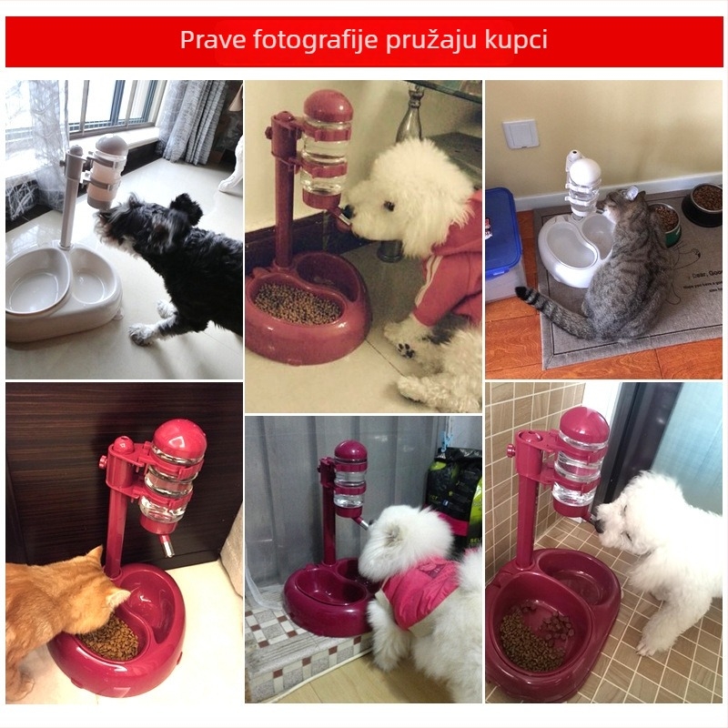 Plastični dispenser vode za kućne ljubimce s dizajnom usisne čaše — za mačke i pse, bez automatskog hranjenja, LXGPET