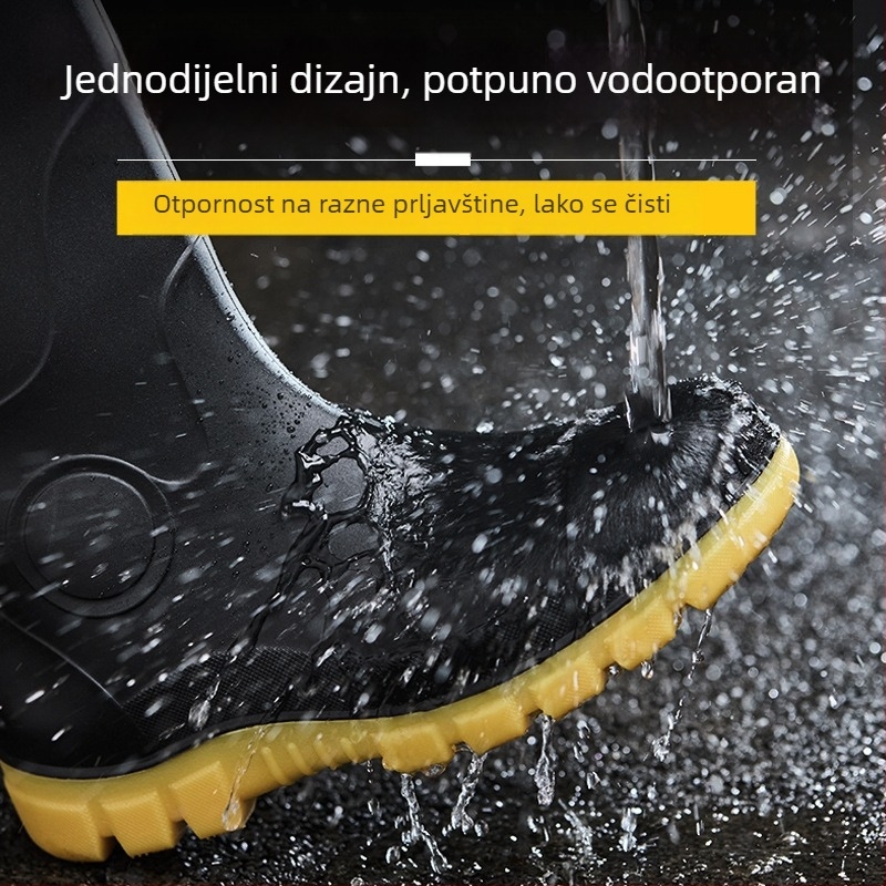 PVC zaštitne čizme s čeličnim prstom, visokim gornjim dijelom, pamuk podstava, zaštitna obuća
