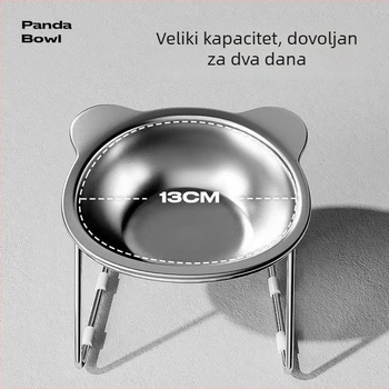 Posuda od nehrđajućeg čelika za mačke s potporom za vrat – zdjela za hranu i vodu